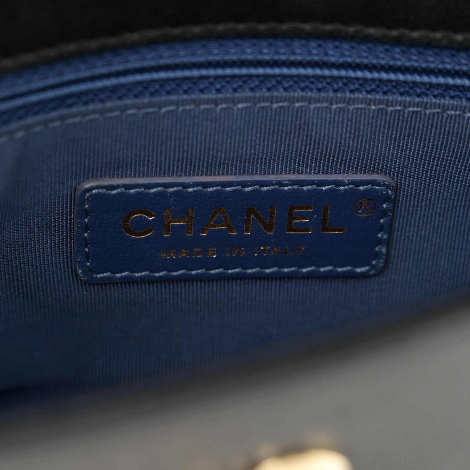 Chanel Sheepskin Quilted Medium Vintage Mademoiselle Flap Blue Black 6 of 10