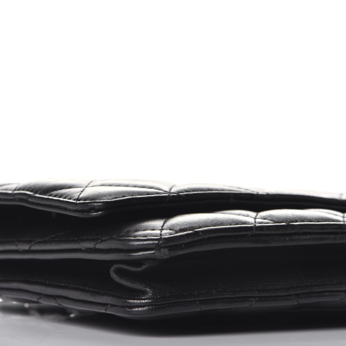 Lambskin Quilted Wallet On Chain WOC Black