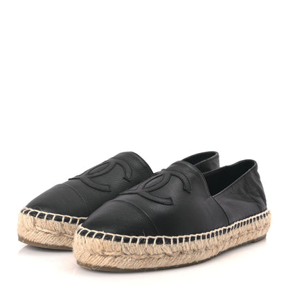 Chanel Calfskin CC Espadrilles Black 4 of 9