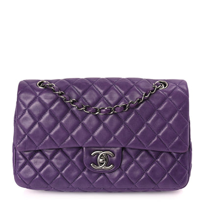 Chanel Lambskin Quilted Medium Double Flap Purple 1 of 9