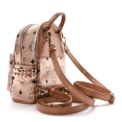 MCM Visetos Studded X-Mini Bebe Boo Backpack Champagne Gold 3 of 7