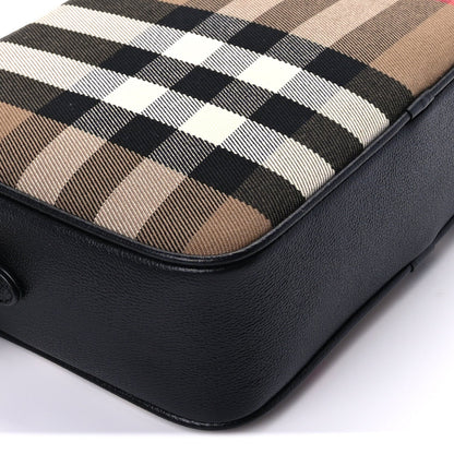 Burberry Calfskin House Check Medium Camera Bag Black 7 of 8