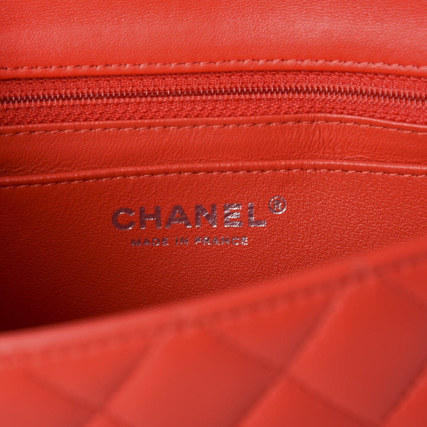 Lambskin Quilted Mini Rectangular Flap Red