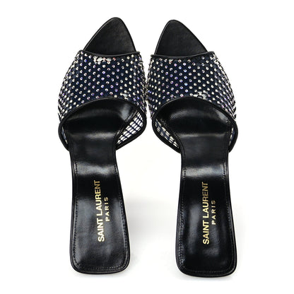 Saint Laurent Mesh Strass Giqua 95 Mule Sandals 38.5 Black 7 of 8