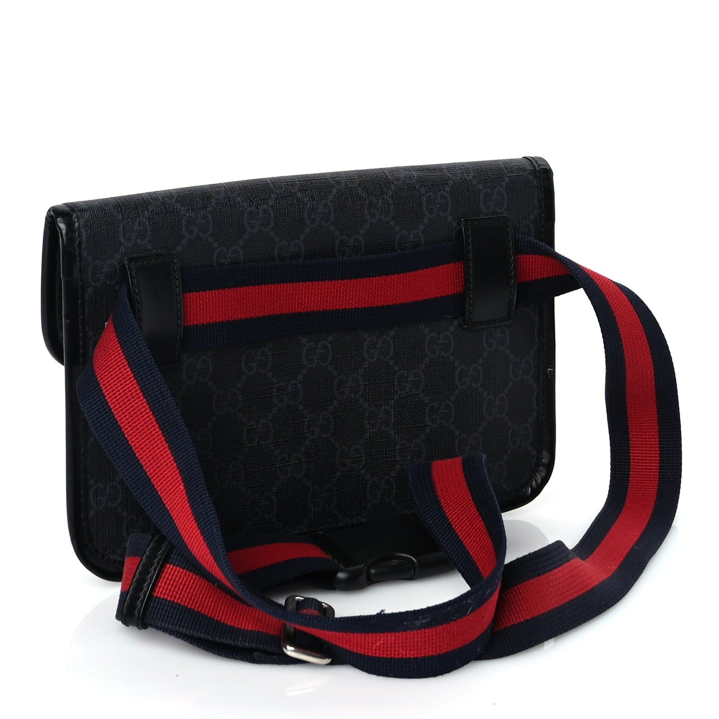 GG Supreme Monogram Web Slim Belt Bag Black Grey