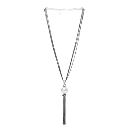 David Yurman Sterling Silver Diamond Freshwater Pearl Midnight Tassel Necklace 3 of 7