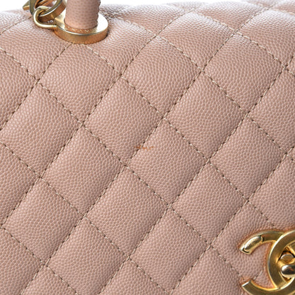 Chanel Caviar Quilted Small Coco Handle Flap Light Beige 6 of 10