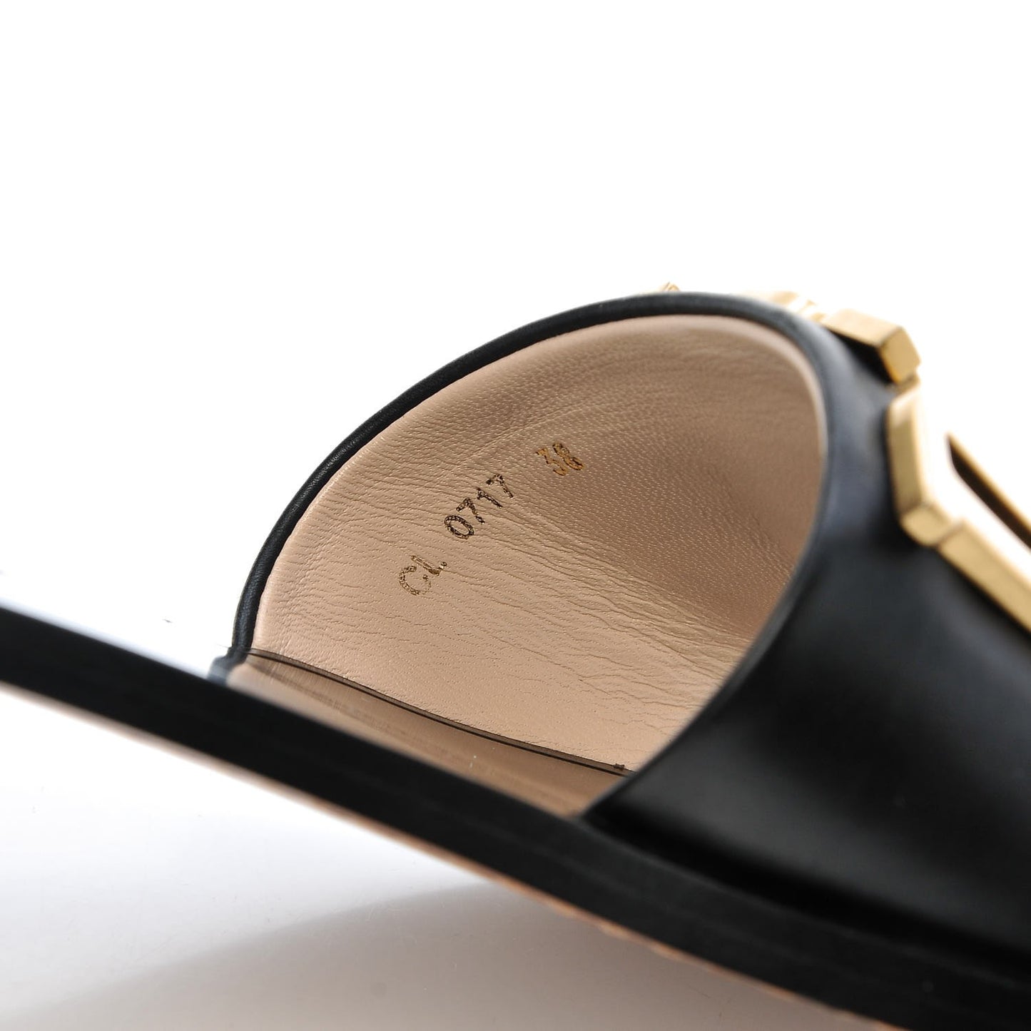 Calfskin Dio(r)evolution 10mm Slide Sandals 38 Black