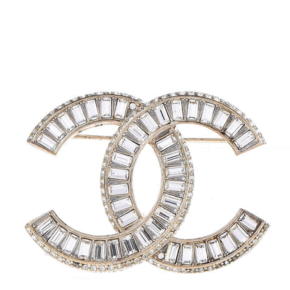 Chanel Baguette Crystal CC Brooch Gold 1 of 4