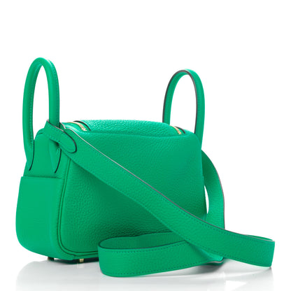 Hermes Taurillon Clemence Mini Lindy 20 Menthe 2 of 4