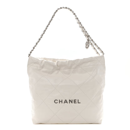 Chanel Shiny Calfskin Quilted Small Chanel 22 White 2 of 10