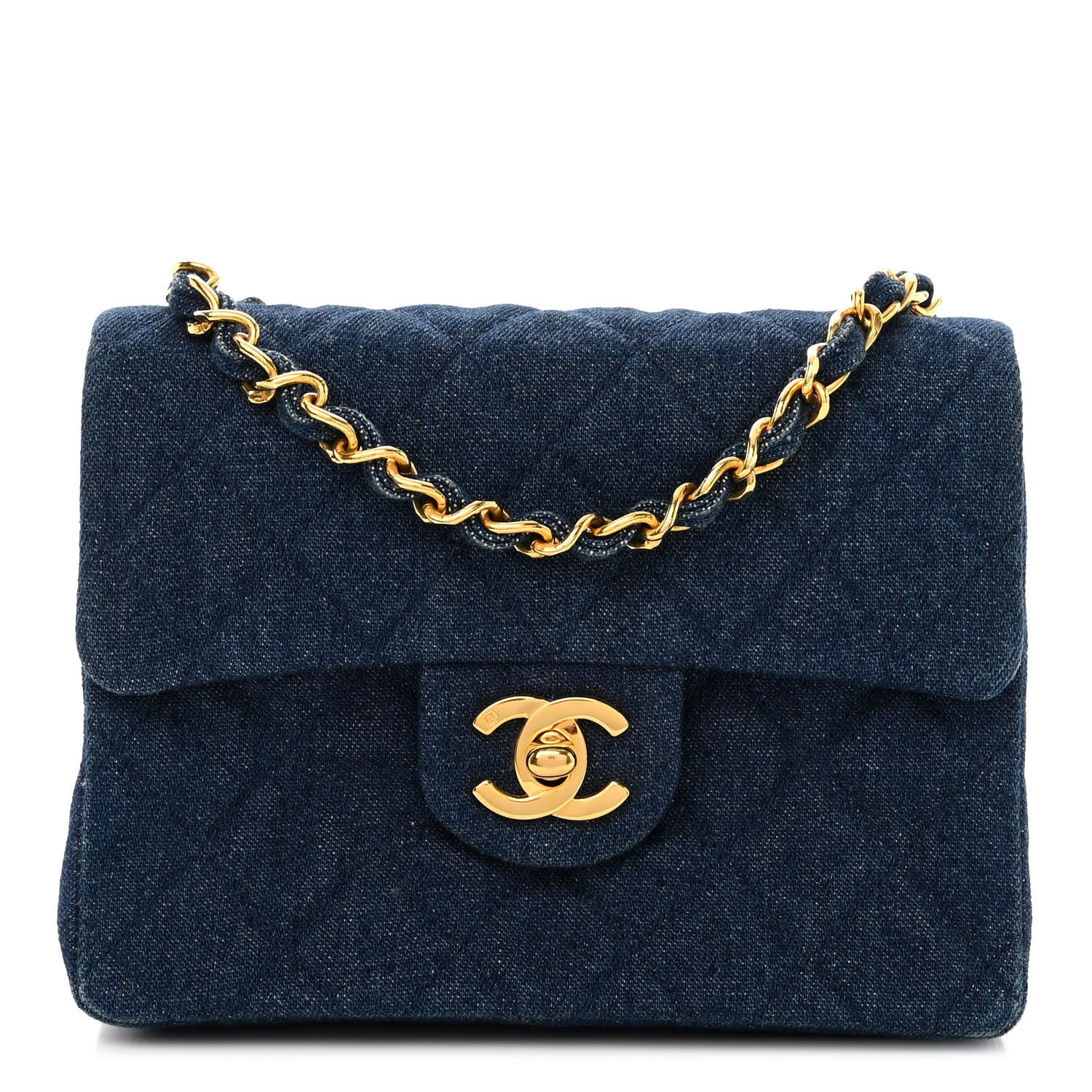 Chanel Denim Quilted Mini Square Flap Blue 1 of 10