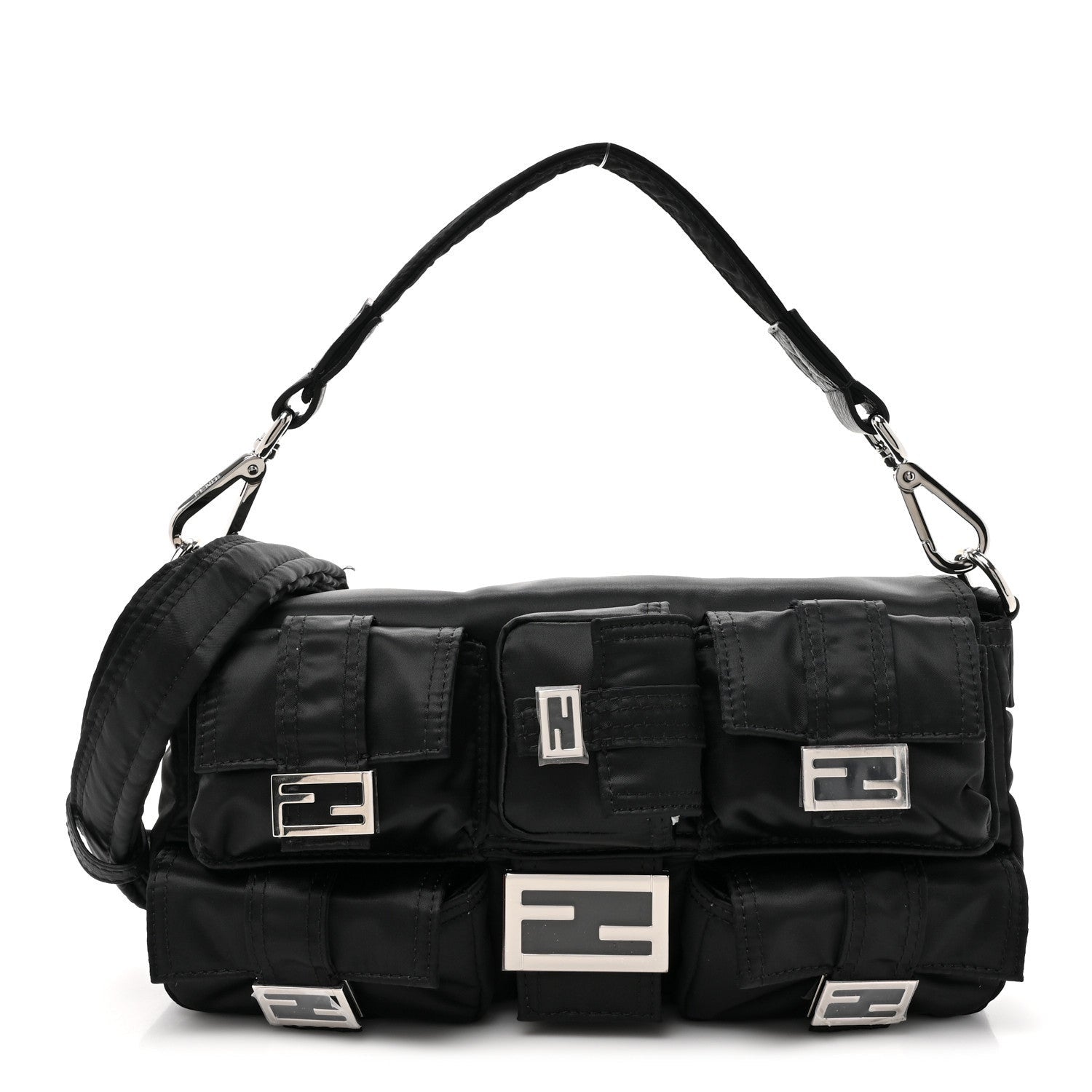Fendi Econyl Cuoio Romano Multipocket Baguette Black 1 of 7