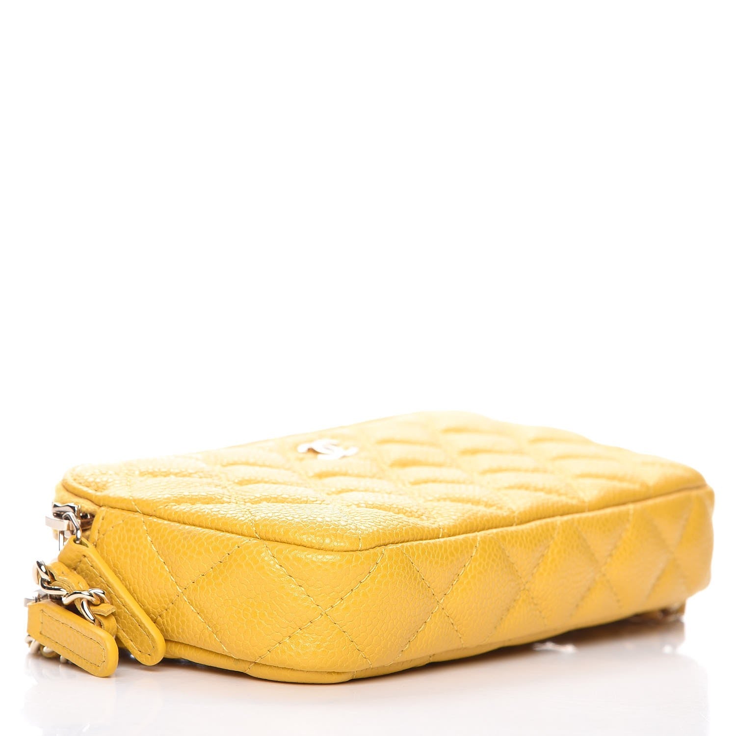 Chanel Caviar Quilted Small Clutch With Chain Yellow 4 of 9