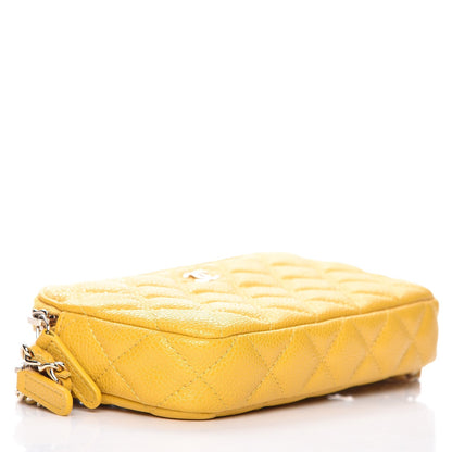 Chanel Caviar Quilted Small Clutch With Chain Yellow 4 of 9