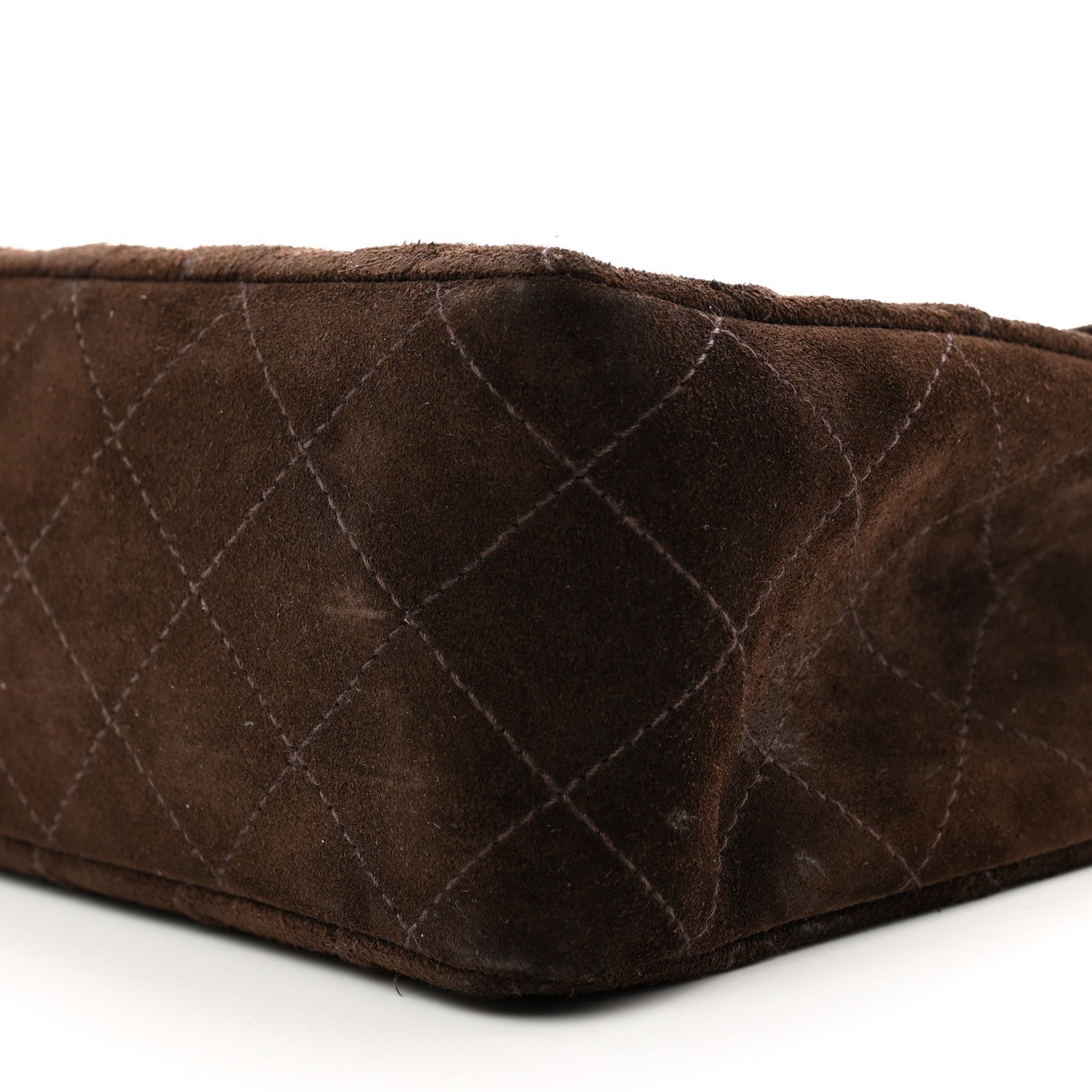 Chanel Suede Tortoise Quilted Jumbo Single Flap Brown 10 of 12