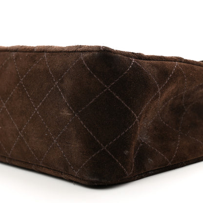 Chanel Suede Tortoise Quilted Jumbo Single Flap Brown 10 of 12