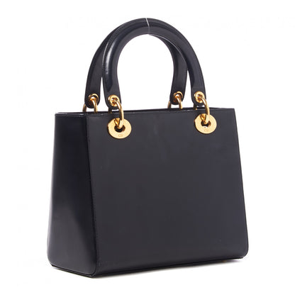 Christian Dior Glazed Calfskin Medium Lady Dior Black 2 of 7