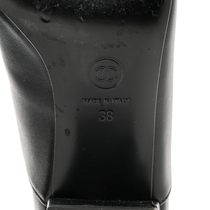 Chanel Lambskin Velvet Cap Toe Short Ankle Boots 38 Black 8 of 9
