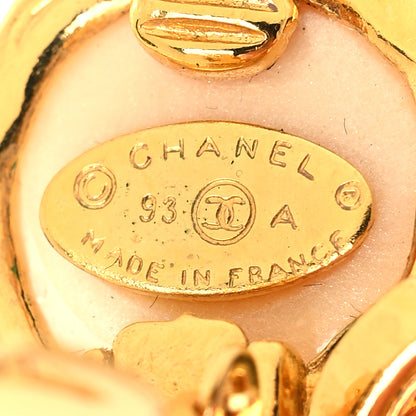 Chanel Pearl CC Dangle Clip On Earrings Gold 4 of 4