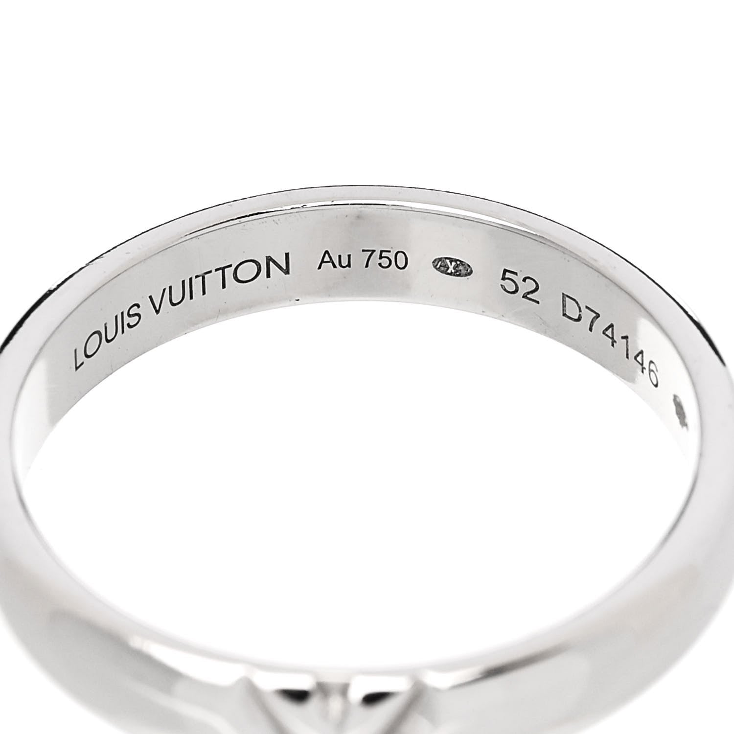 Louis Vuitton 18K White Gold LV Volt Multi Wedding Band Ring 52 6 4 of 5