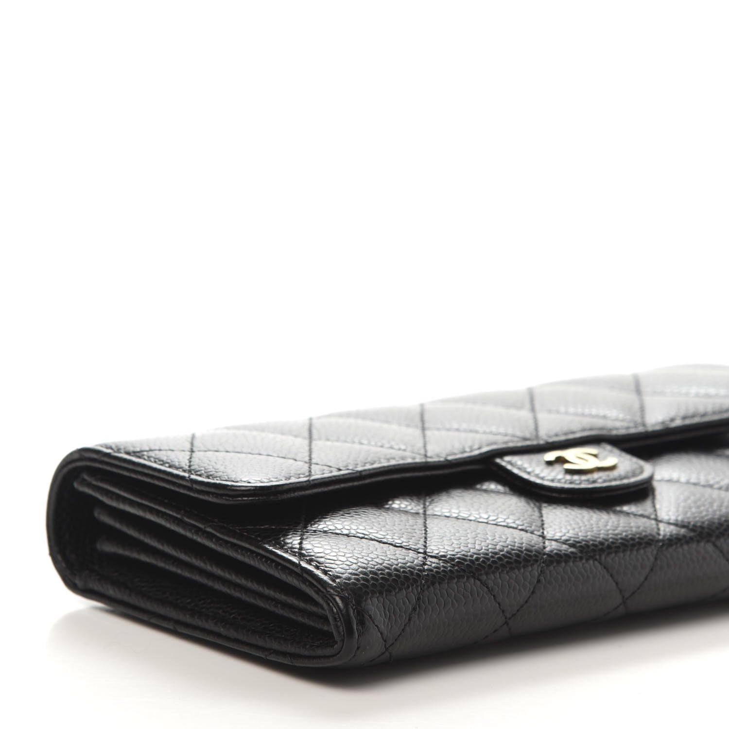 Chanel Caviar Quilted Large Gusset Flap Wallet Black 6 of 12