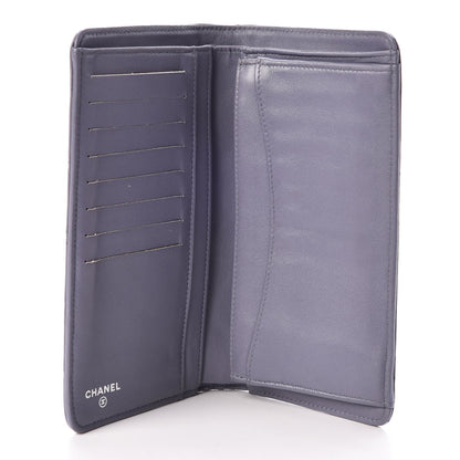 Chanel Lambskin Quilted Yen Wallet Purple 5 of 9