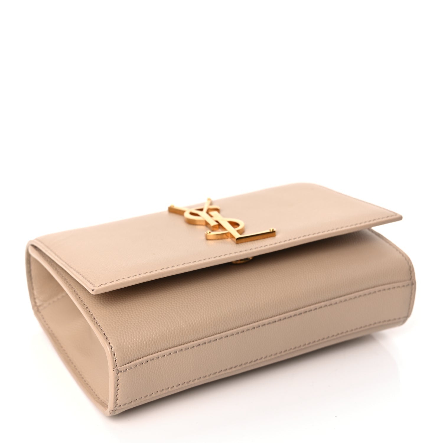 Saint Laurent Grain De Poudre Small Monogram Kate Satchel  Nude Powder 3 of 9