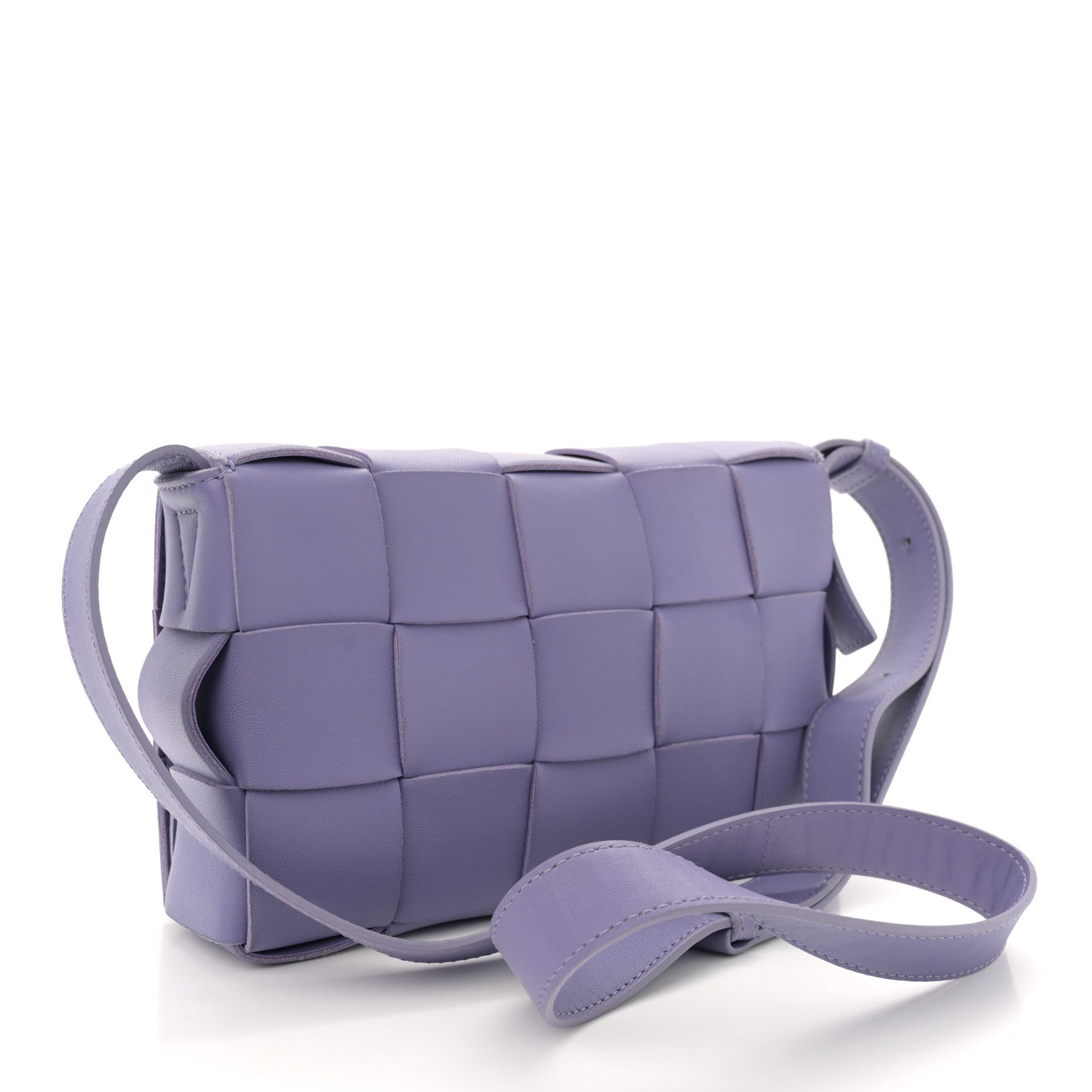 Bottega Veneta Lambskin Intreccio Cassette Crossbody Bag Wisteria 3 of 12