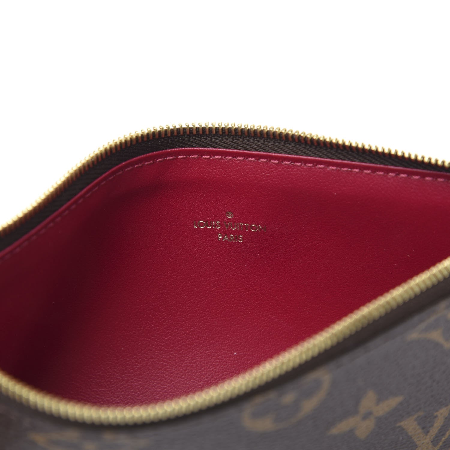 Louis Vuitton Monogram Felicie Chain Wallet Zippered Insert Fuchsia 6 of 6