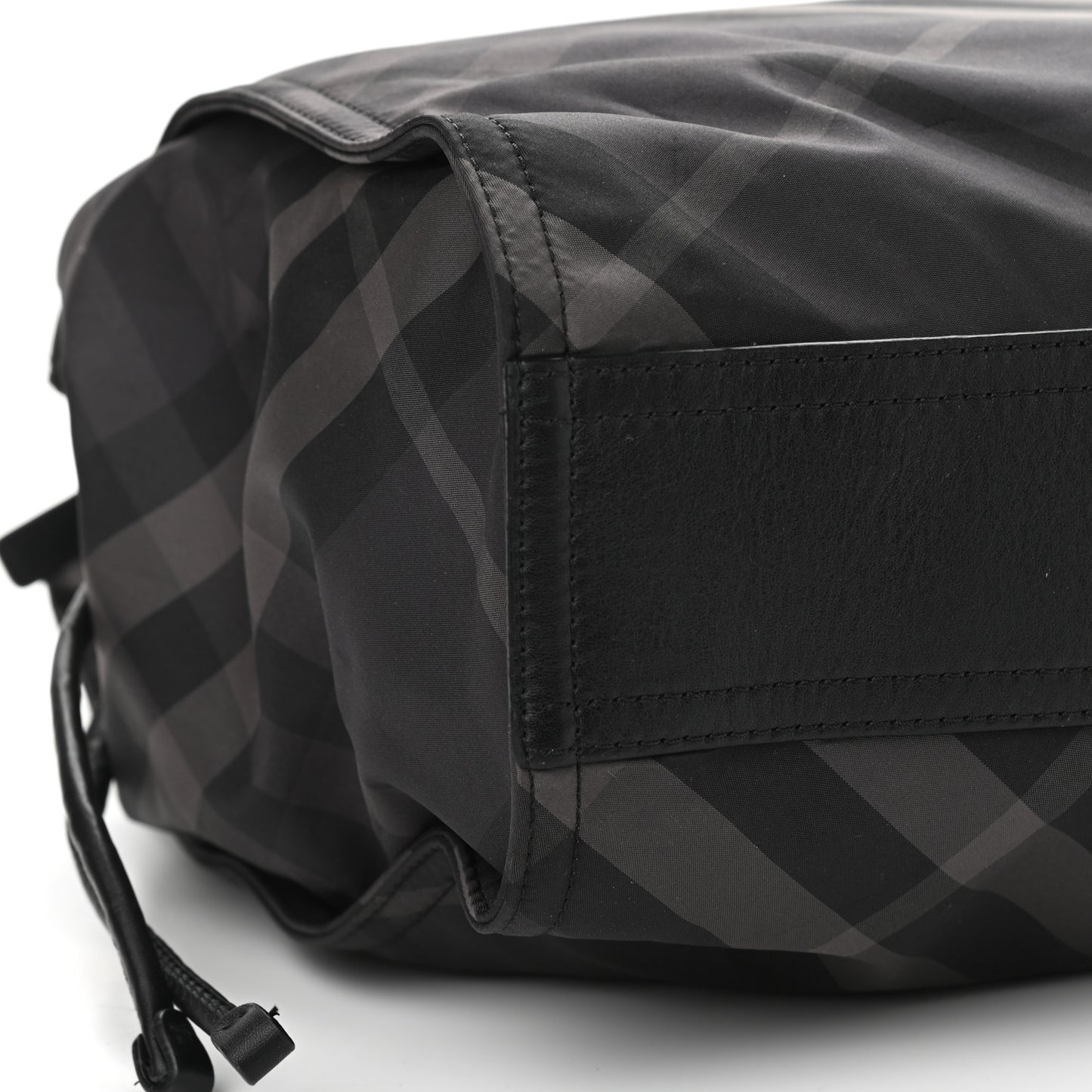 Nylon Check Buckleigh Packable Tote Charcoal