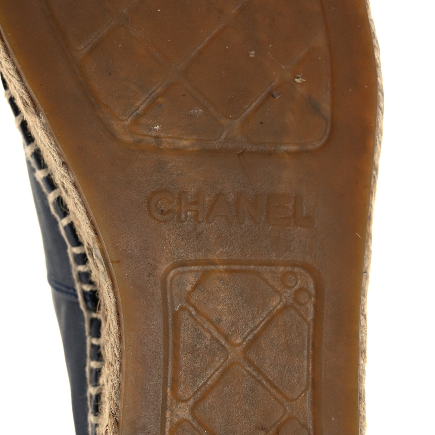 Chanel Lambskin CC Espadrilles 38 Navy Black 17 of 27