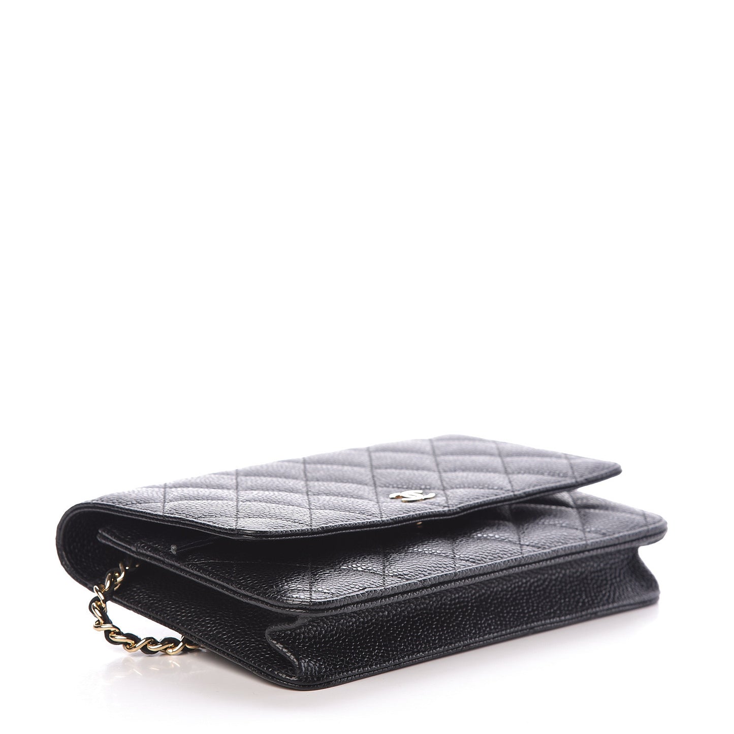 Caviar Quilted Wallet On Chain WOC Black