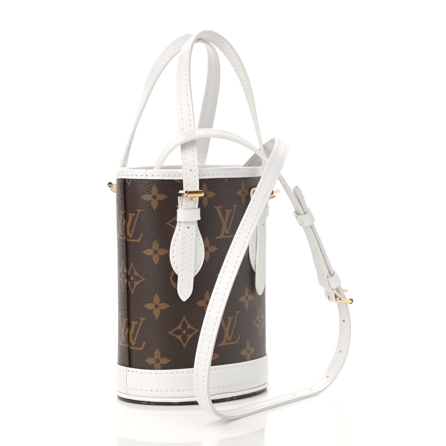 Louis Vuitton Monogram LV Match Nano Bucket Bag White 4 of 13