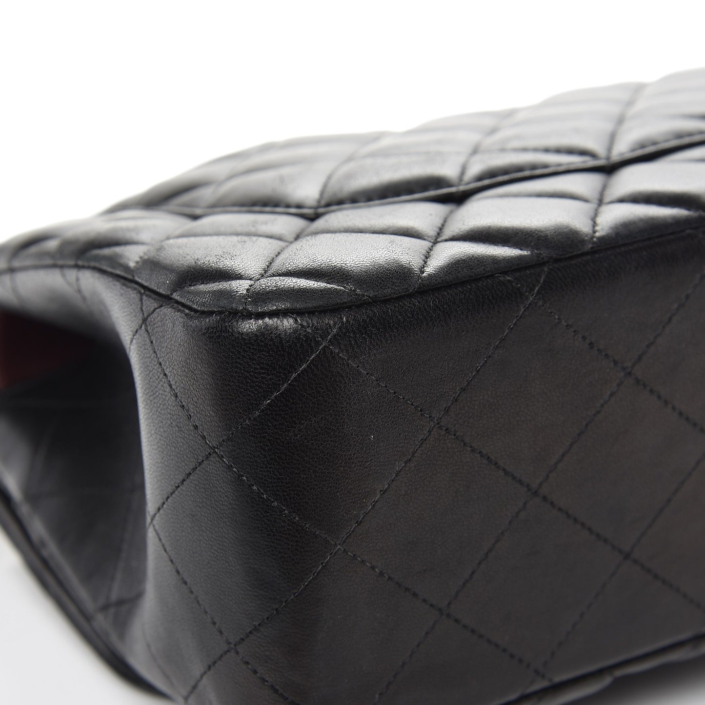 Lambskin Quilted Jumbo Double Flap Black