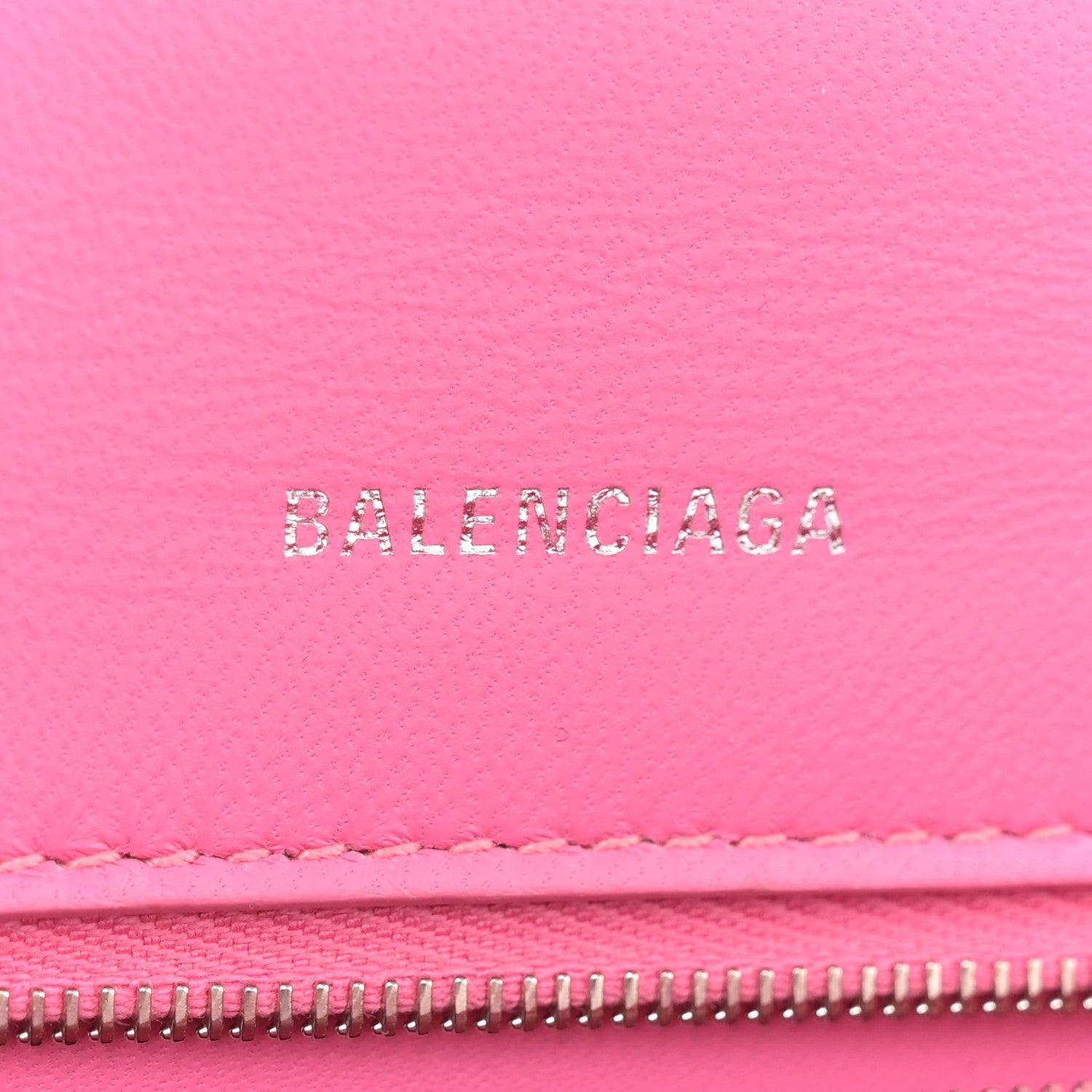Balenciaga Shiny Calfskin Crocodile Embossed Small Hourglass Top Handle Bag Baby Pink 6 of 7