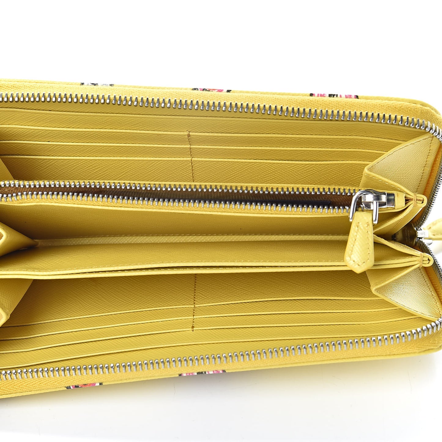 Saffiano Robot Zip Around Wallet Giallo