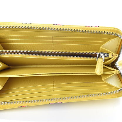 Prada Saffiano Robot Zip Around Wallet Giallo 5 of 7