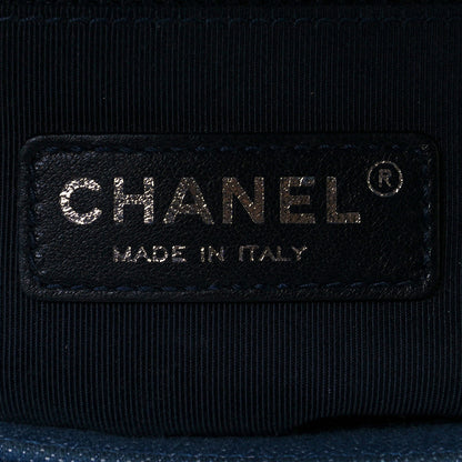 Chanel Denim Chevron Quilted Medium Boy Flap Blue 6 of 11