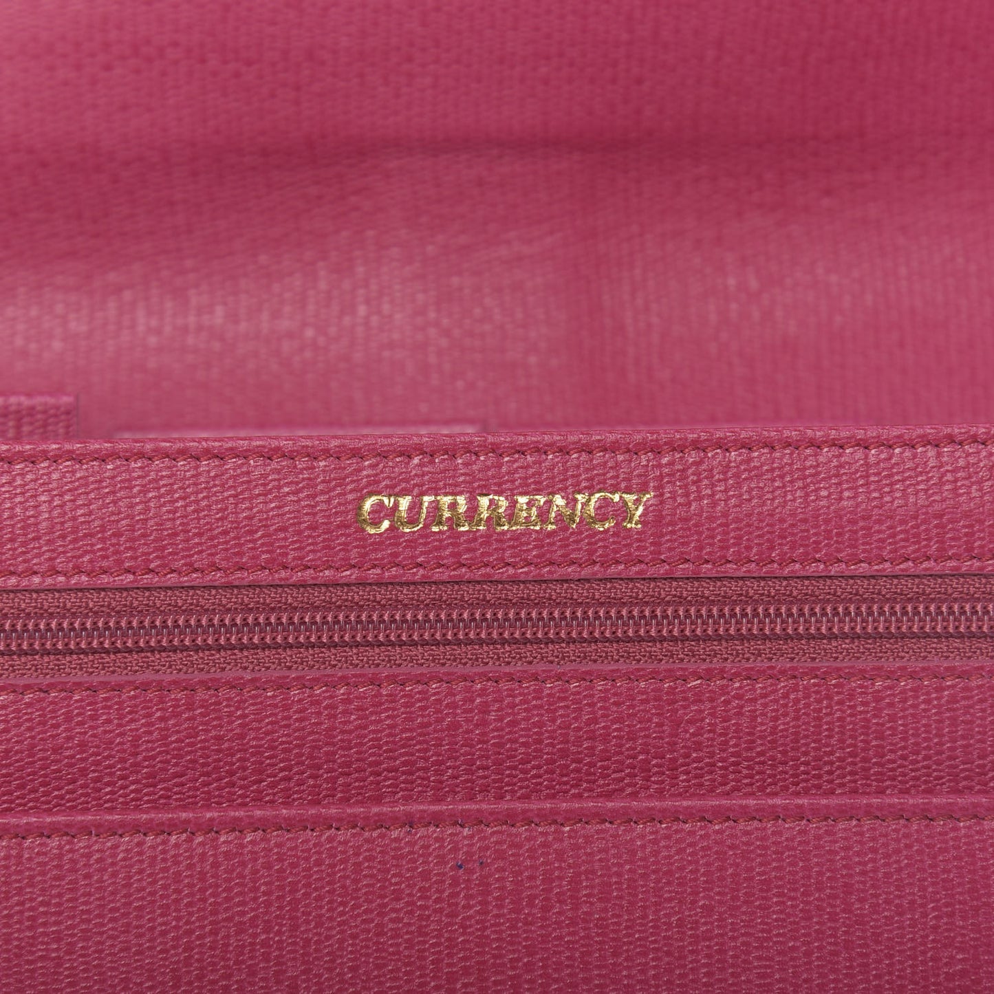 Textured Calfskin Classic Y Document Case Clutch Fuchsia