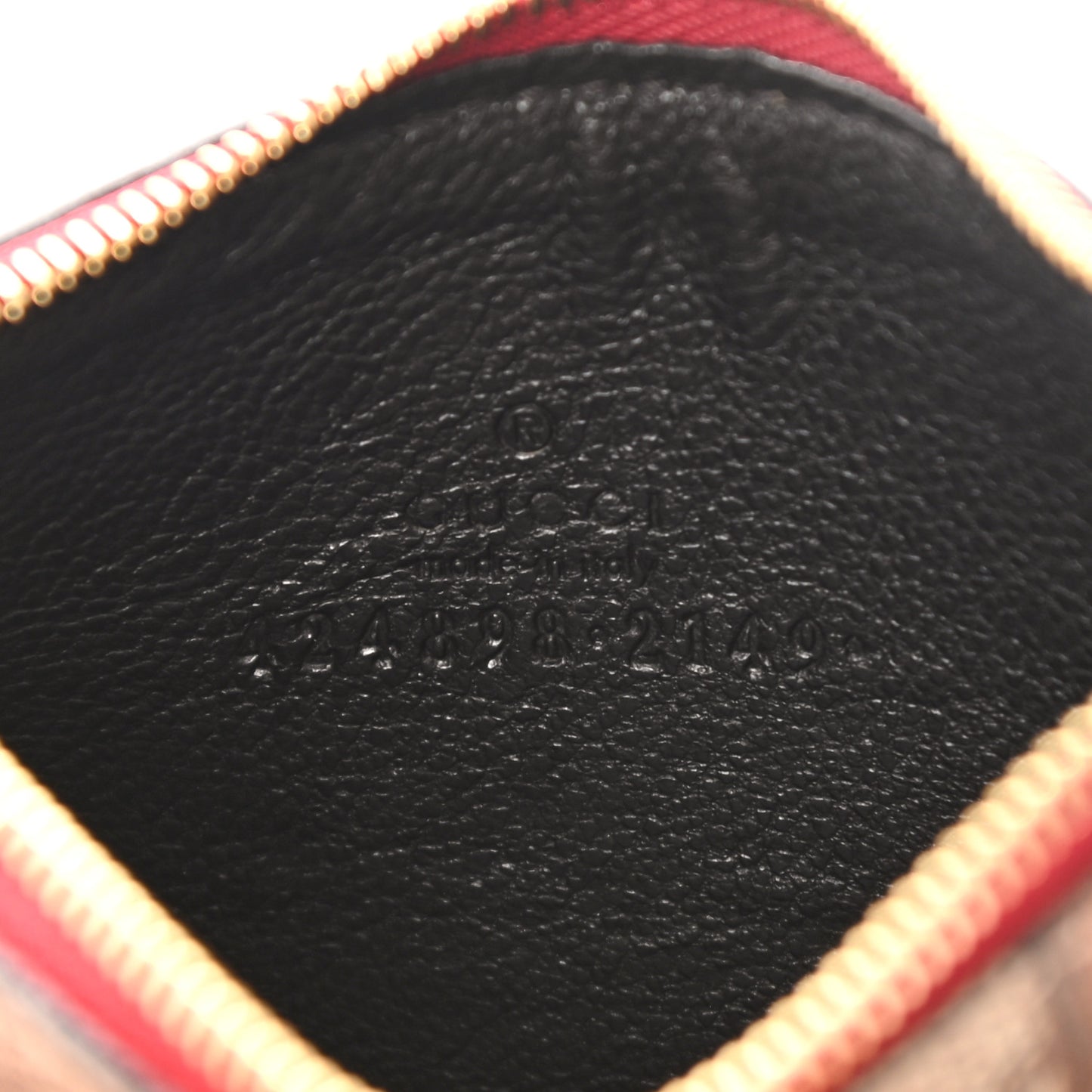 GG Supreme Monogram Tian Key Case Beige Multicolor Red