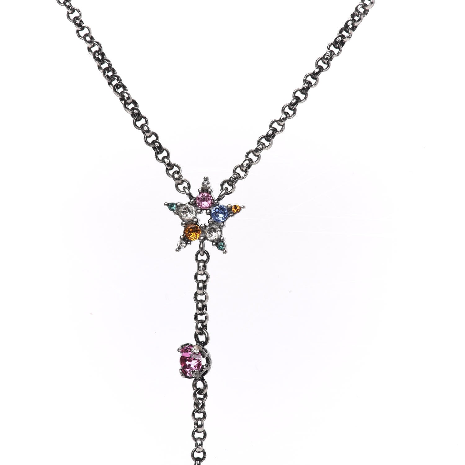 Christian Dior Crystal J'Adior Long Necklace Ruthenium Multicolor 4 of 5