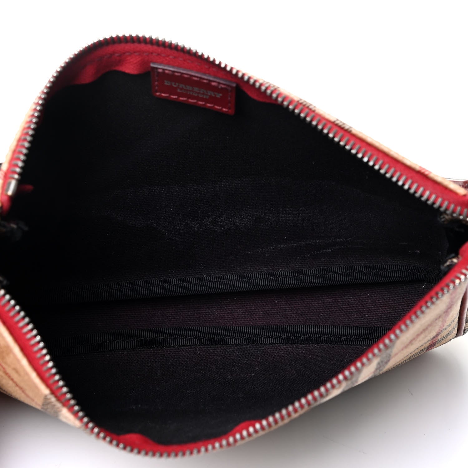 Burberry Haymarket Check Pochette Military Red 4 of 4