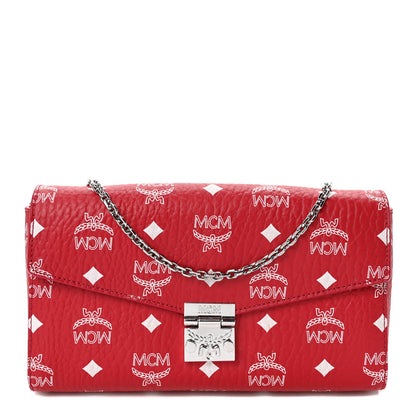 MCM Visetos Patricia Wallet On Chain Red 1 of 8