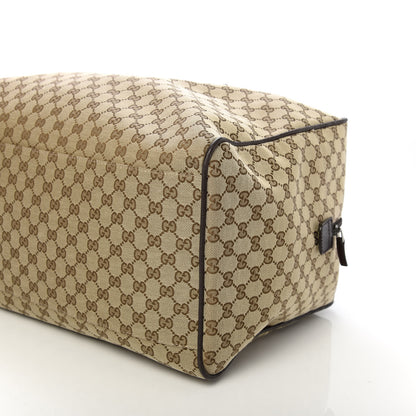 Gucci GG Monogram Web Large Collapsible Carry On Duffle Beige Brown 8 of 9