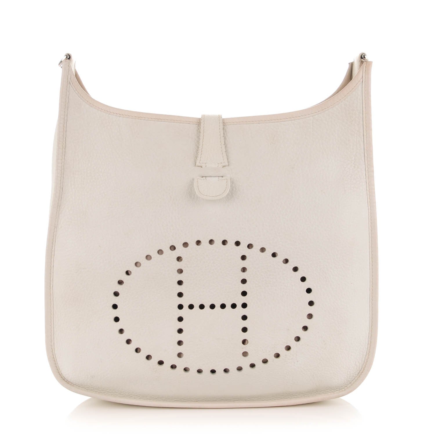 Hermes Taurillon Clemence Evelyne II GM White 1 of 20