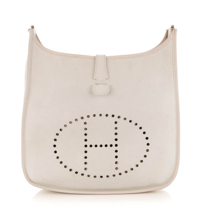 Hermes Taurillon Clemence Evelyne II GM White 1 of 20