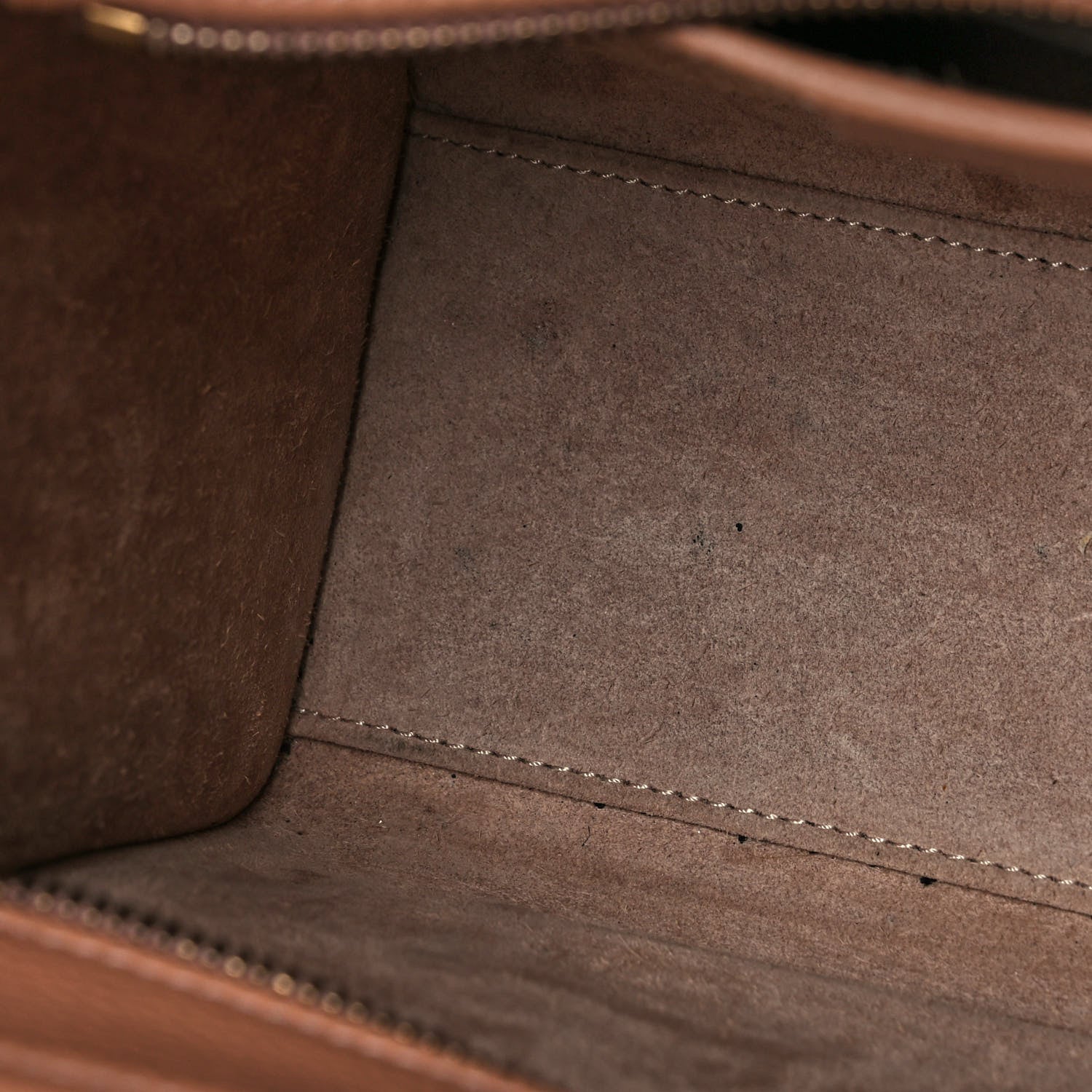 Celine Drummed Calfskin Nano Luggage Camel 11 of 12