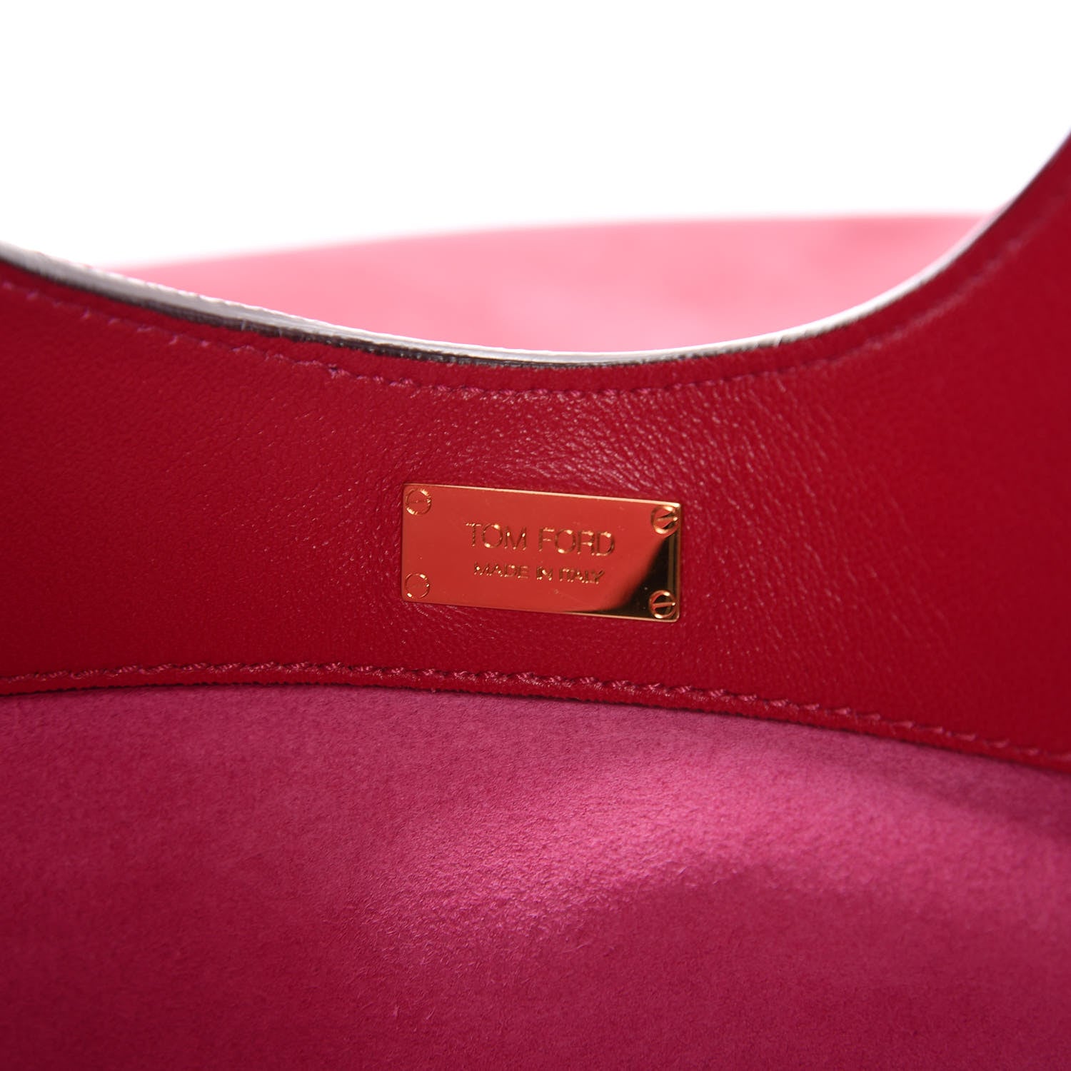 Tom Ford Ramskin Large Alix Padlock Zip Shoulder Bag Fuchsia 8 of 15