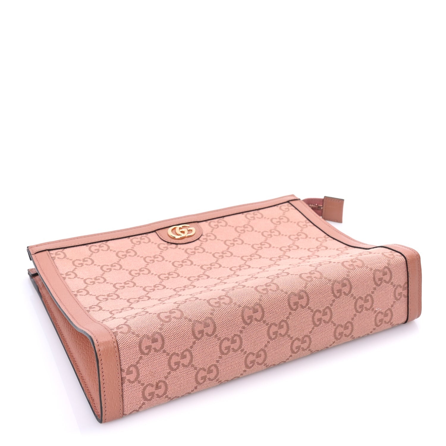 Gucci Monogram Textured Dollar Calfskin Ophidia Pouch Cloche  Rose Pink 5 of 7
